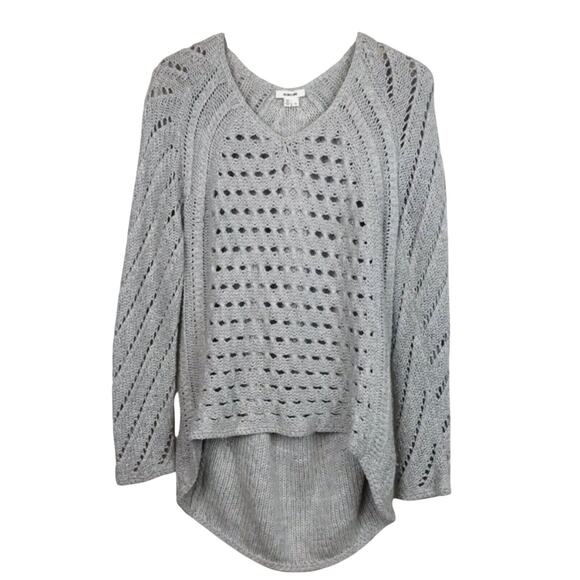 Helmet Lane Gray Wool Blend Cable Knit Oversized High Low Sweater Women Size S - Picture 1 of 9